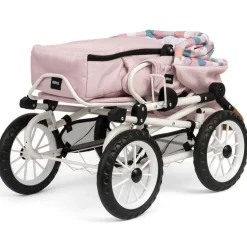 BRIO Kombi Dukkevogn - Rosa m/ dråpeformet mønster