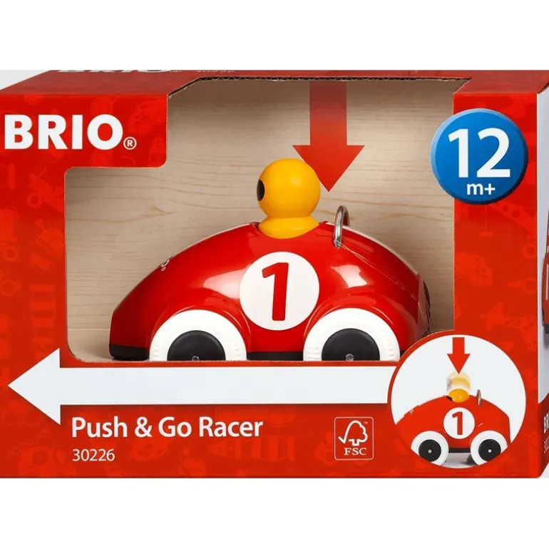 BRIO Push & Go Lekebil 30226 - Rød Racer fra 1 år