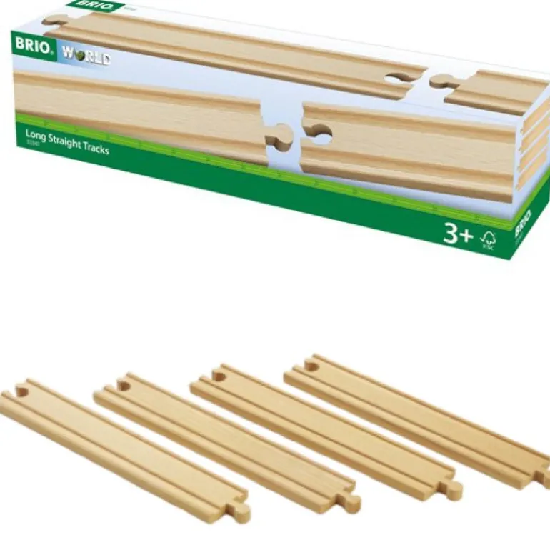 BRIO World Skinner rett Lang 4 pakning 33341