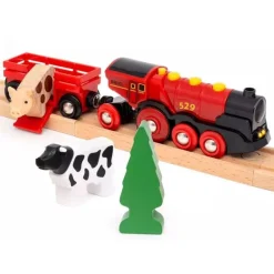 BRIO World Togbane m/ mektig rødt tog 71x50cm 36029