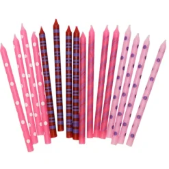 Bursdagskakelys Rosa farger 16 stk