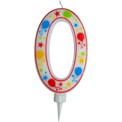 Bursdagslys 8 cm - Tallet 0