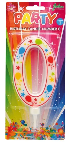 Bursdagslys 8 cm - Tallet 0
