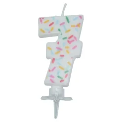 Bursdagslys med dryss 7 cm - Tallet 7
