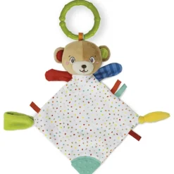 Clementoni Baby Plysj Koseteppe m/ feste til smokk - Bjørn