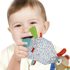 Clementoni Baby Plysj Koseteppe m/ feste til smokk - Bjørn