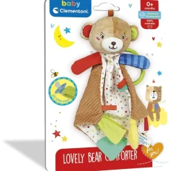 Clementoni Baby Plysj Koseteppe m/ feste til smokk - Bjørn