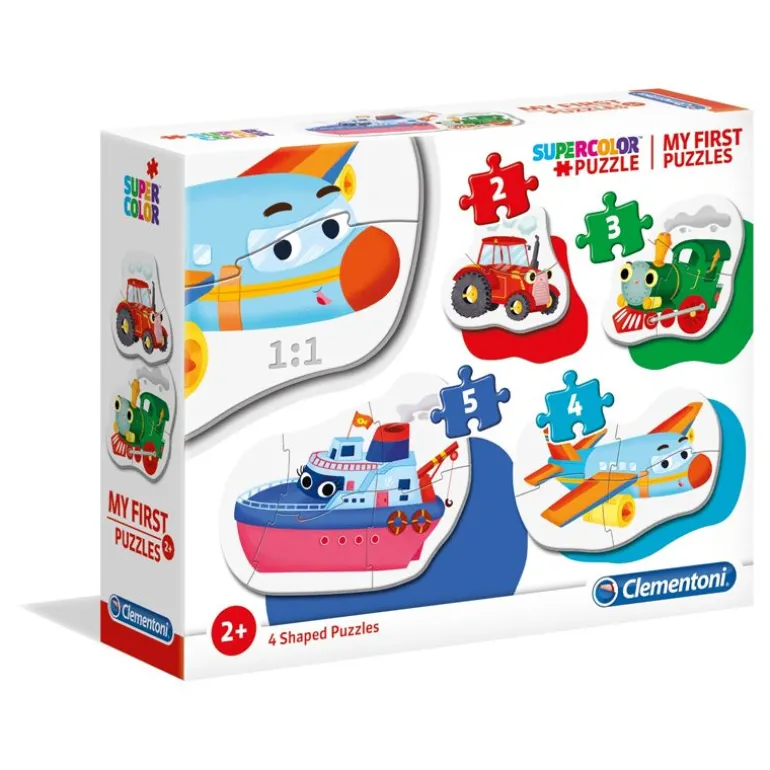 Clementoni Super Color Mitt Første Puslespill 2-3-4-5 Brikker - Kjøretøy