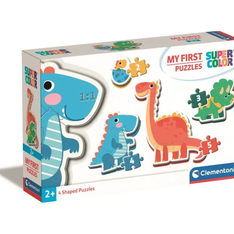 Clementoni Super Color Mitt Første Puslespill 2-3-4-5 Brikker - Dinosaurer