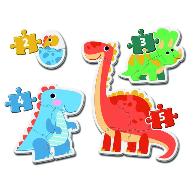 Clementoni Super Color Mitt Første Puslespill 2-3-4-5 Brikker - Dinosaurer