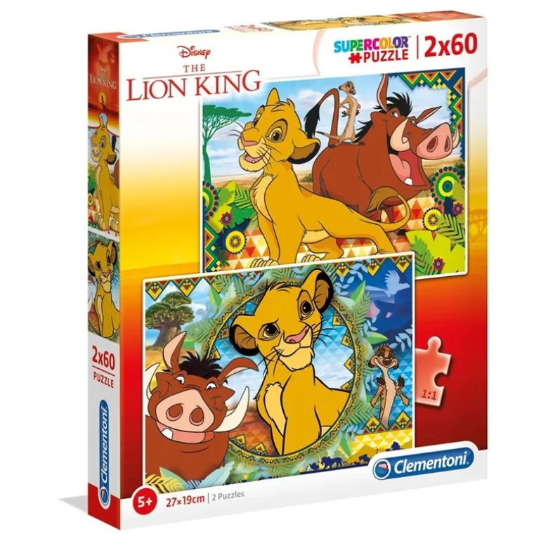 Clementoni Super Color Puslespill 2x60 Brikker - Disney: Løvenes Konge