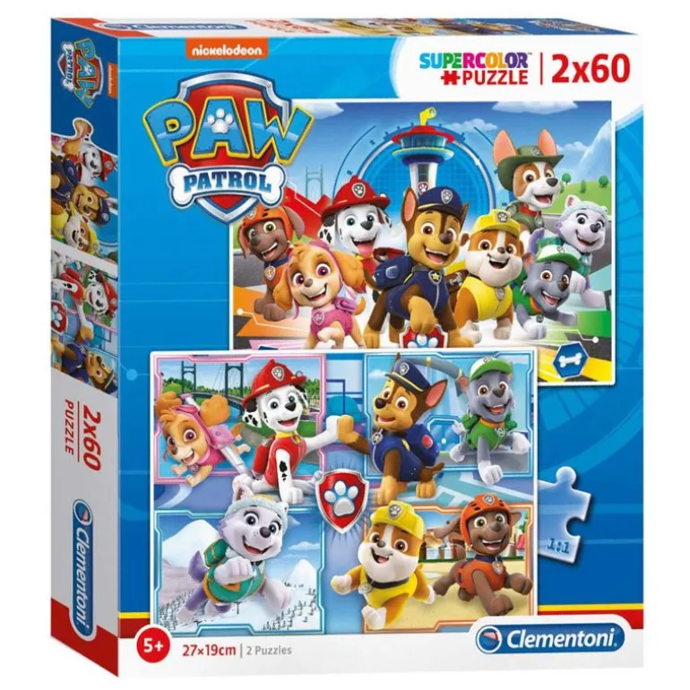 Clementoni Super Color Puslespill 2x60 Brikker - Paw Patrol
