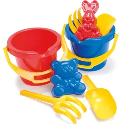 Dantoy Bøttesett 4 deler m/ spade, rive og sandform (assortert)