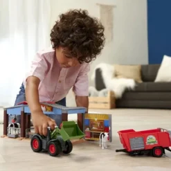 Dickie Toys - Bondegård lekesett med traktor og låve