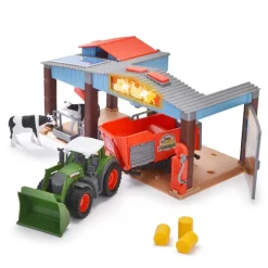 Dickie Toys - Bondegård lekesett med traktor og låve