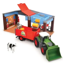 Dickie Toys - Bondegård lekesett med traktor og låve