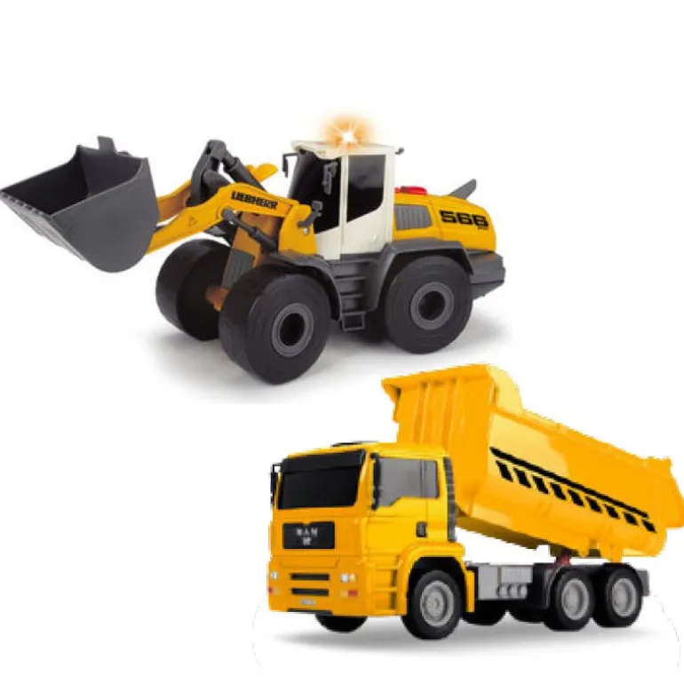 Dickie Toys Arbeidsbiler - Lastebil og dumper med lyd og lys