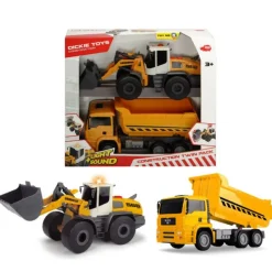Dickie Toys Arbeidsbiler - Lastebil og dumper med lyd og lys