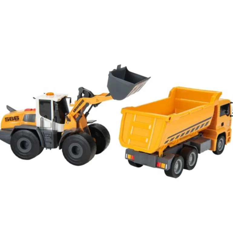 Dickie Toys Arbeidsbiler - Lastebil og dumper med lyd og lys