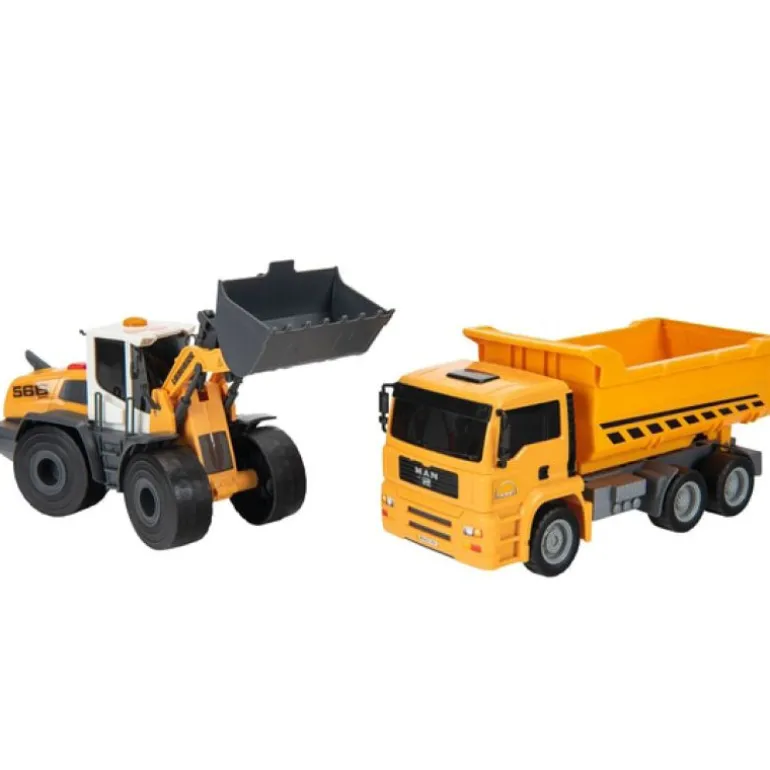 Dickie Toys Arbeidsbiler - Lastebil og dumper med lyd og lys