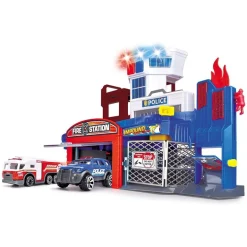 Dickie Toys Fire & Rescue - Brann og Politistasjon med lyd og lys