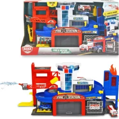 Dickie Toys Fire & Rescue - Brann og Politistasjon med lyd og lys