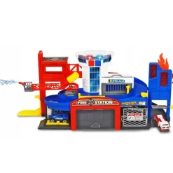 Dickie Toys Fire & Rescue - Brann og Politistasjon med lyd og lys