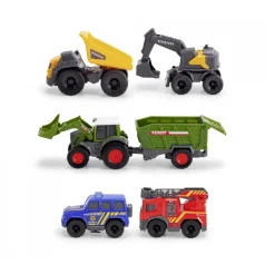 Dickie Toys 5-Pakning Micro Arbeidsbiler Lekesett