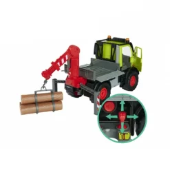 Dickie Toys Unimog Tømmerbil 50 cm med lyd og lys og elektrisk vinsj