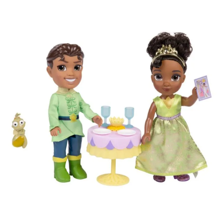 Disney 100 år Figursett m/ tilbehør 15cm - Tiana og Naveen