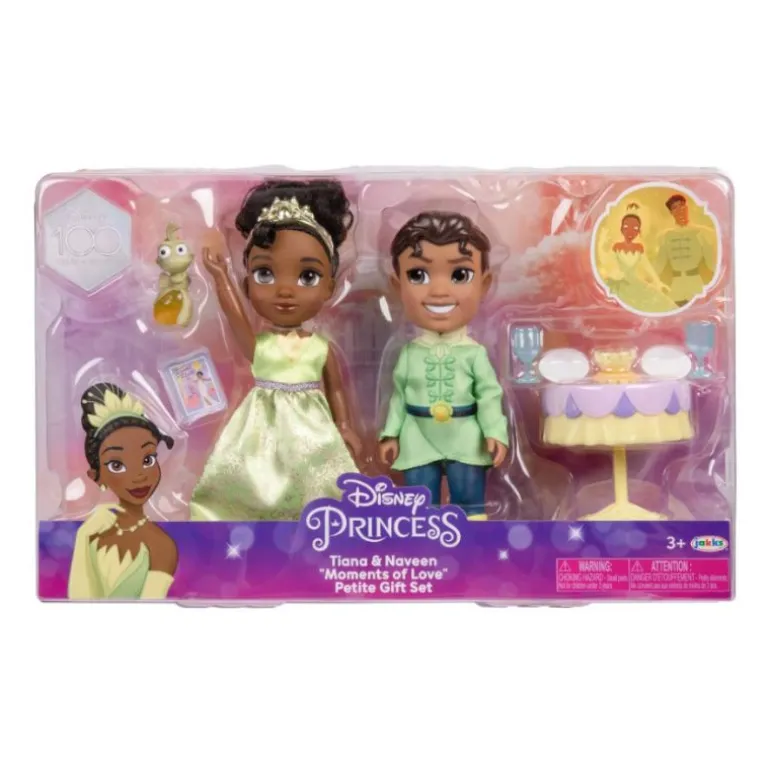 Disney 100 år Figursett m/ tilbehør 15cm - Tiana og Naveen