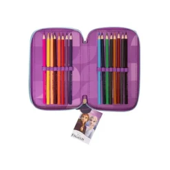 Disney Frost Dobbelt Pennal m/ skrivesaker - Anna Og Elsa