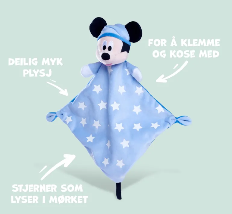 Disney Mikke Mus Koseklut 32cm - Sov Godt Mikke Mus fra 0 år
