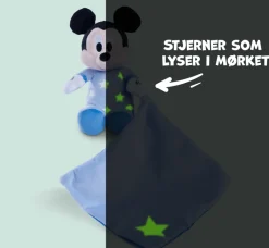 Disney Mikke Mus plysjbamse 15 cm - Sov Godt Mikke Mus med koseklut fra 0 år