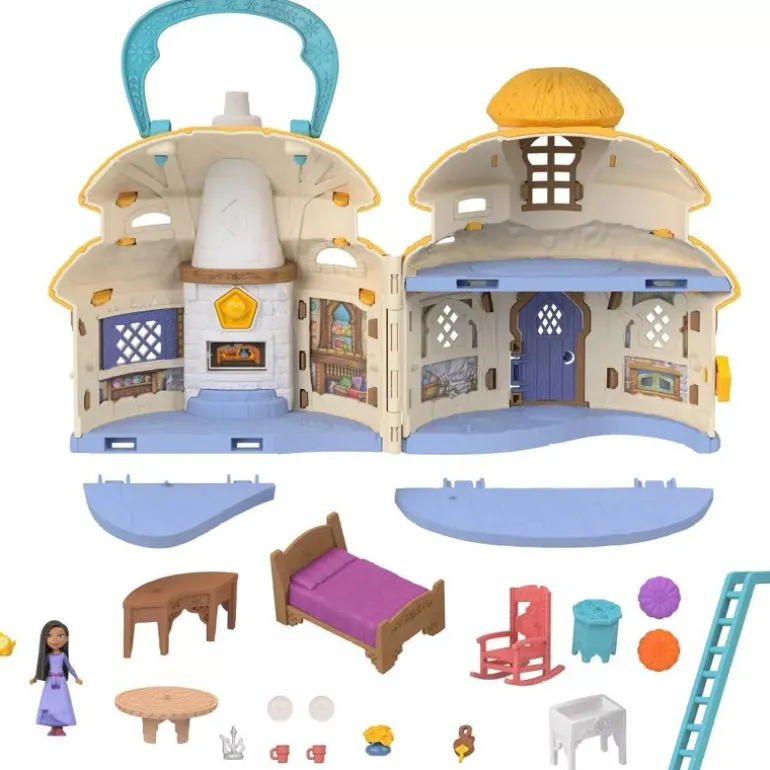 Disney Ønske Lekesett m/ figur og 15+ tilbehør - Mini Hjem