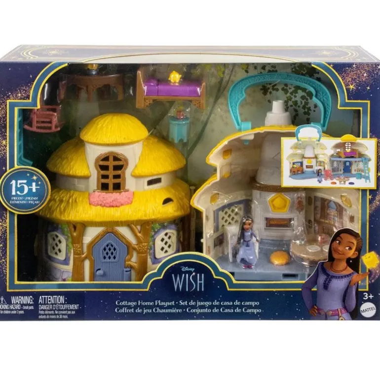 Disney Ønske Lekesett m/ figur og 15+ tilbehør - Mini Hjem