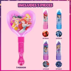 Disney Princess Plantebasert Lip Balm 4-Pakning m/ lysende speil