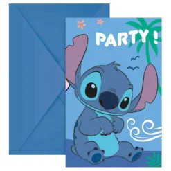 Disney Stitch Invitasjoner m/ konvolutt 6-Pakning