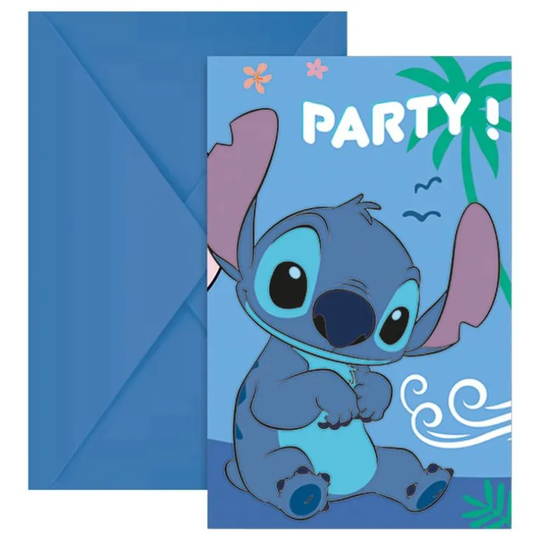 Disney Stitch Invitasjoner m/ konvolutt 6-Pakning