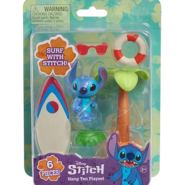 Disney Stitch Lekesett m/ figur og tilbehør - Hang Ten