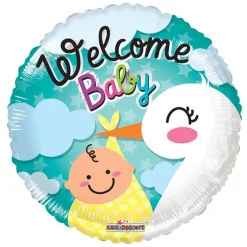 Folie Ballong 46 cm - Welcome Baby (stork)