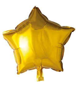 Folie ballong Gull 46 cm - Stjerne