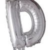 Folie ballong Sølv 41 cm - Bokstaven D