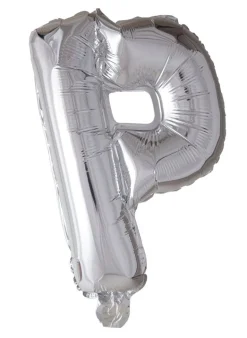 Folie ballong Sølv 41 cm - Bokstaven P