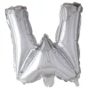 Folie ballong Sølv 41 cm - Bokstaven W