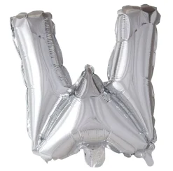 Folie ballong Sølv 41 cm - Bokstaven W