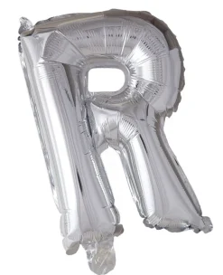 Folie ballong Sølv 41 cm - Bokstaven R