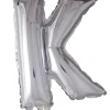Folie ballong Sølv 41 cm - Bokstaven K