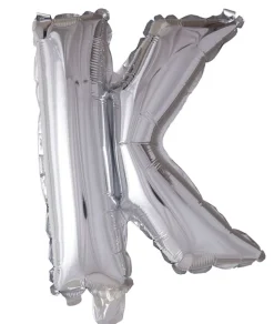 Folie ballong Sølv 41 cm - Bokstaven K