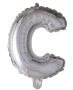 Folie ballong Sølv 41 cm - Bokstaven C